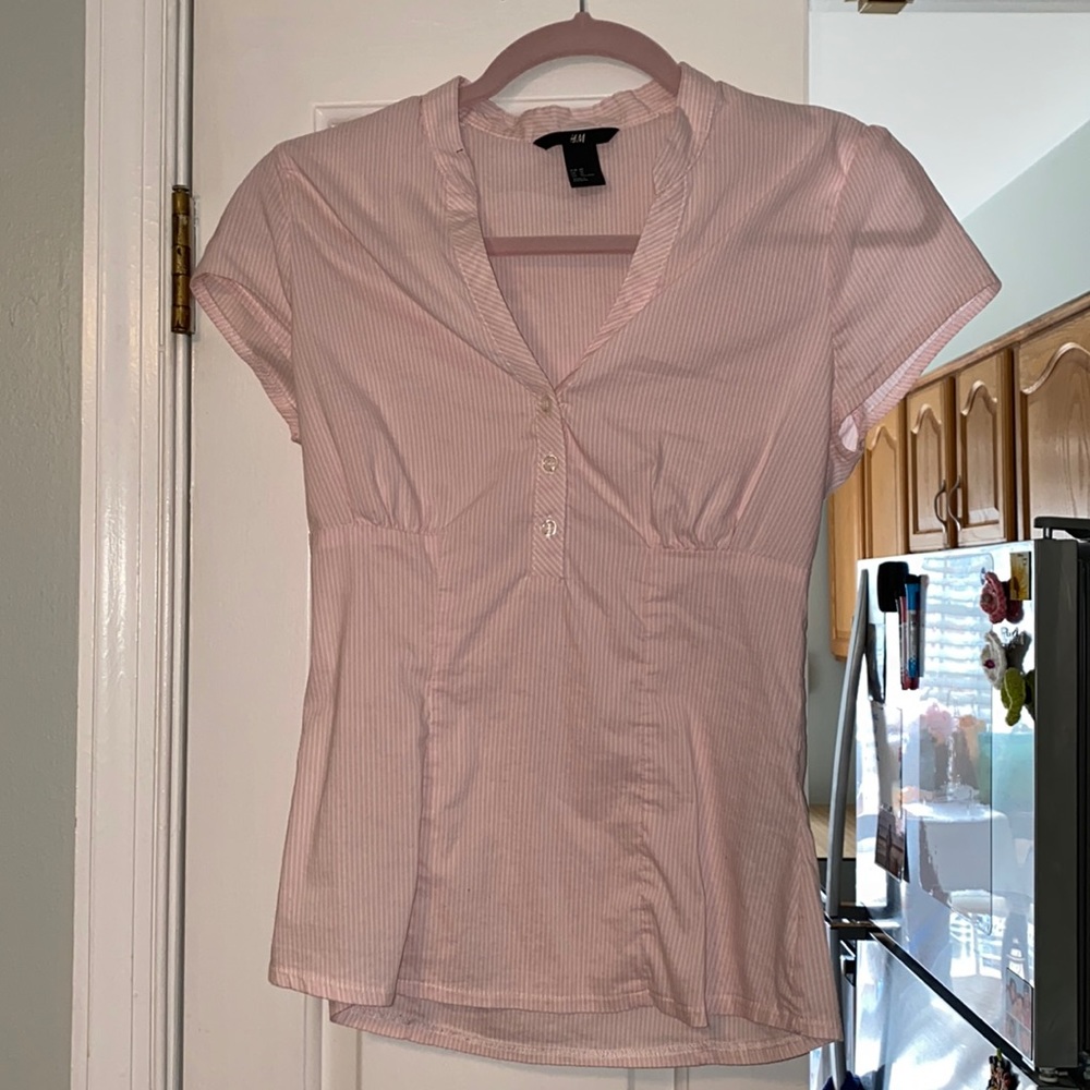 Pink and white striped shirt